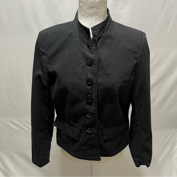 Chadwicks Jackets & Blazers - Chadwicks Linen Blend Military Style Jacket Blazer Black Size 10